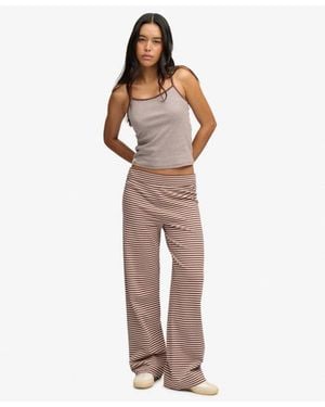 Superdry & Co Athletic Essentials Stripe Jersey Trousers - Brown