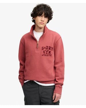 Superdry & Co Tonal Half Zip Sweatshirt - Red