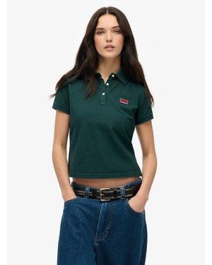 Superdry Athletic Essentials Poloshirt Met Print - Groen