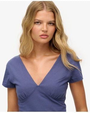 Superdry & Co Cap Sleeve Corset Top - Blue