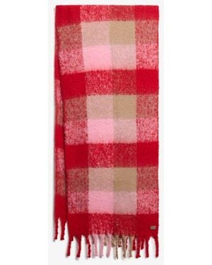 Superdry Femme Écharpe À Motif À Carreaux Taille: 1Taille - Rouge