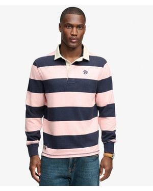 Superdry & Co Athletic Stripe Rugby Top - Blue