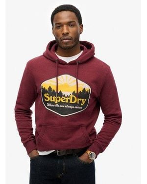 Superdry Sun Tab Hoodie - Red