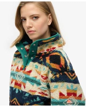 Superdry & Co Super Soft Printed Teddy Fleece - Brown