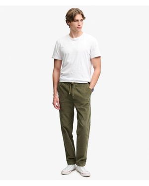 Superdry & Co Merchant Cord Broek Met Trekkoord Rechte Pasvorm - Wit