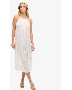 Superdry & Co Halter Neck Midi Dress - Pink