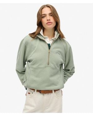 Superdry Essential Logo Oversized Half Zip Sweatshirt - Grey