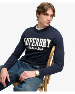 Superdry Homme Pull À Appliqué Graphique Taille - Bleu