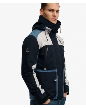 Superdry & Co Hooded Color Block Windbreaker Jacket - Blue