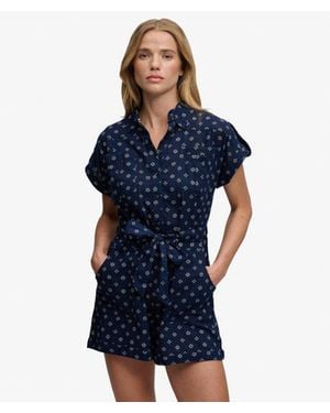 Superdry & Co Belted Utility Playsuit - Blue
