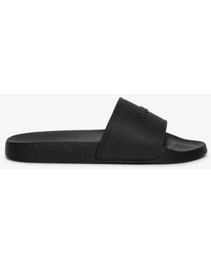 Superdry & Co Premium Graphic Pool Sliders - Black
