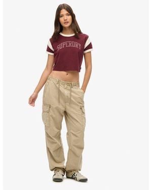 Superdry Low Rise Parachute Cargo Pants - Natural