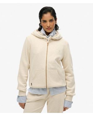 Superdry & Co Essential Logo Zip Hoodie - Natural