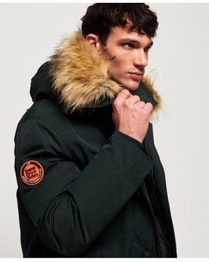 Superdry Rookie Down Parka Jacket Deep Forest - Black