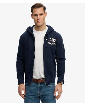 Superdry & Co Vintage Athletic Zip Hoodie - Blue