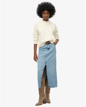 Superdry & Co Denim Split Maxi Skirt - Blue