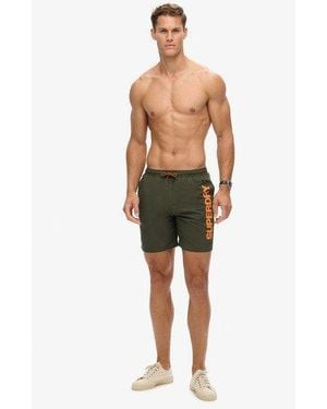 Superdry Sport Graphic 17-inch Recycled Swim Shorts - Green