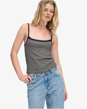 Superdry Athletic Essential Kanten Cami Top - Blauw