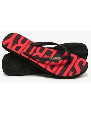 Superdry Core Logo Flip Flops - Red