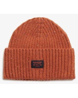 Superdry Workwear Nep Knitted Beanie - Red