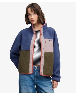Superdry & Co Color Block Fleece Jacket - Blue