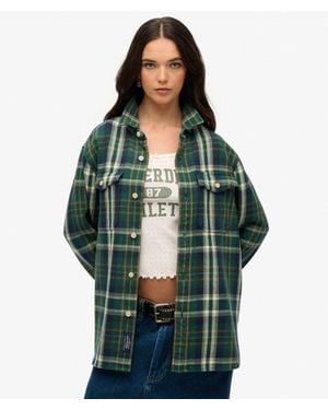 Superdry Checked The Merchant Store - Oversized Heavy Shirt - Green