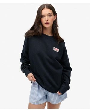 Superdry Athletic Essentials Relaxed Crew Sweatshirt - Blue