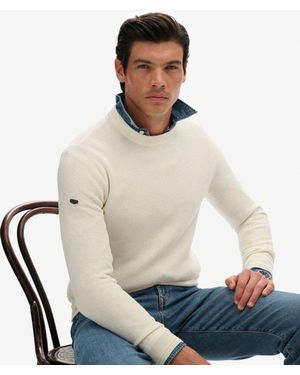 Superdry & Co Light Weight Cotton Texture Jumper - White