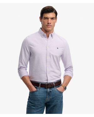 Superdry & Co Preppy Oxford Long Sleeve Shirt - Purple