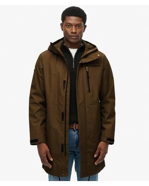 Superdry Hooded Tech Fishtail Parka - Brown
