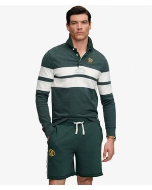 Superdry Vintage Athletic Stripe Rugby Top - Green