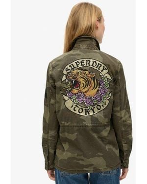 Superdry & Co Embroidered Military Field Jacket - Green