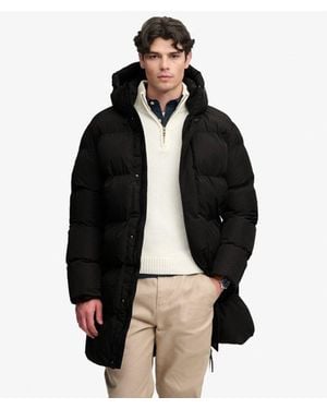 Superdry Hooded Sports Puffer Coat - Black