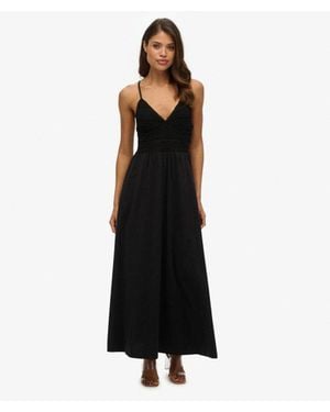 Superdry Lace Jersey Maxi Dress - Black