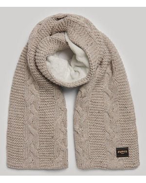 Superdry & Co Cable Knit Scarf - Grey