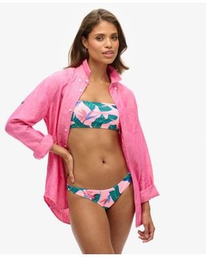 Superdry & Co Tropical Bandeau Bikini Top - Pink