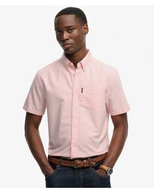 Superdry & Co Essentials Oxford Short Sleeve Shirt - Pink