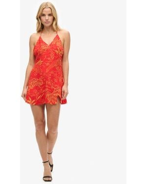 Superdry & Co Printed Mini Slip Dress - Red