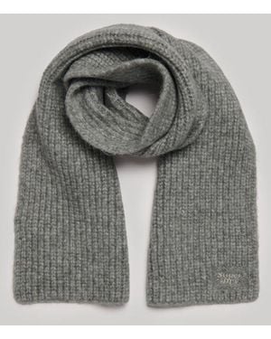 Superdry & Co Ribbed Knit Scarf - Grey