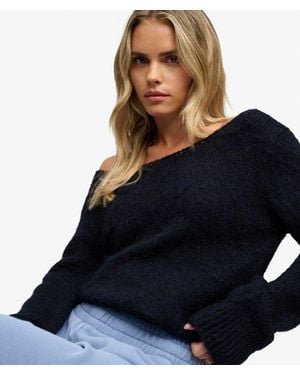 Superdry Brushed Boat Neck Sweater - Blue