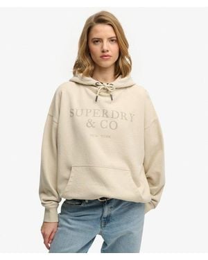 Superdry Luxe Casual Relaxed Hoodie - Natural