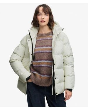 Superdry & Co Hooded Puffer Sports Jacket - Grey