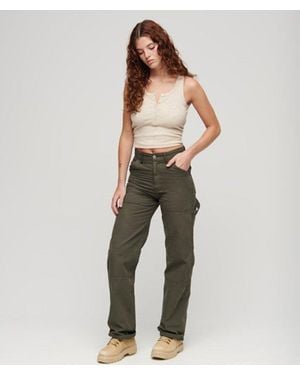 Superdry & Co Wide Carpenter Trousers - Natural