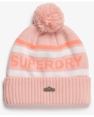 Superdry & Co Logo Knit Beanie Hat - Pink