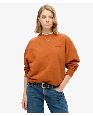 Superdry & Co Ladies Classic Essential Logo Overdyed Sweatshirt - Orange