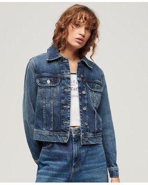 Superdry Veste camionneur slim en denim - Bleu