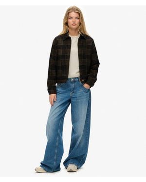 Superdry & Co Checked Ranch Quilted Jacket - Blue