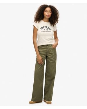 Superdry Mid Rise baggy Chino - Green