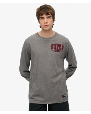 Superdry & Co Vintage Athletic Chest Long Sleeve Top - Grey