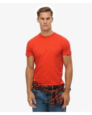 Superdry Homme T-Shirt Essentiel Logo En Coton Bio Taille - Rouge